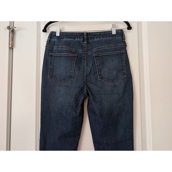 Chico's Dark Blue Denim Gray Beaded Y2K Midrise Ankle Jeans Women's Size 4R - Picture 7 of 12